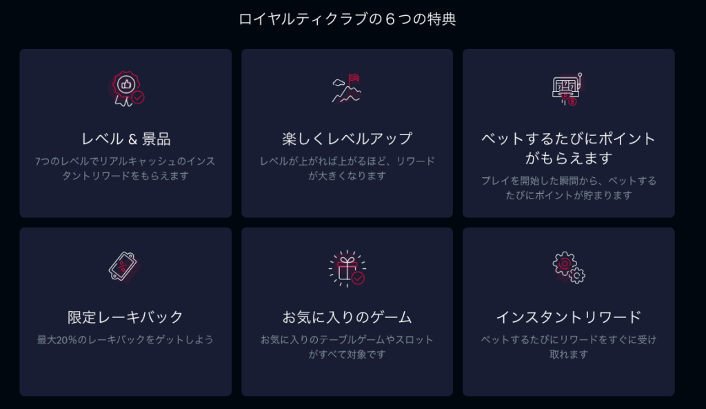ライブカジノアイオー(Livecasino.io)のロイヤリティクラブ